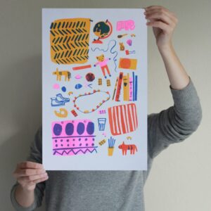 Bedroom Floor print by Jenny Bowers