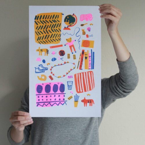 Bedroom Floor print by Jenny Bowers